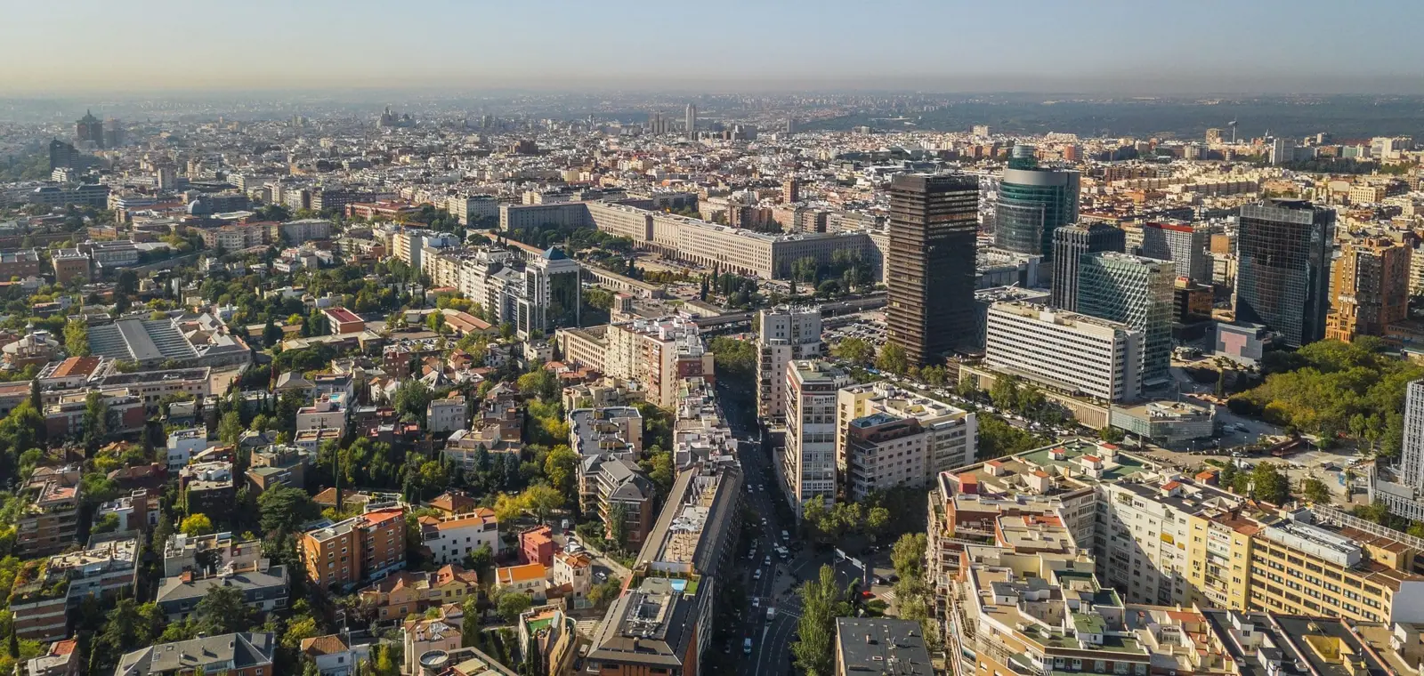 Una vista del skyline de Madrid, una imagen sobre el precio del seguro de decesos en Madrid